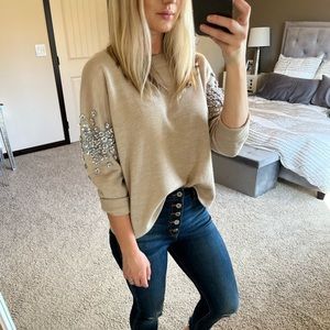 J Crew sweater with sleeve detailing